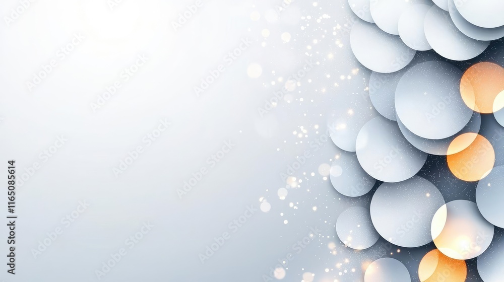 Poster Sparkle abstract background concept. Abstract design featuring circular shapes with soft colors and sparkling effects.