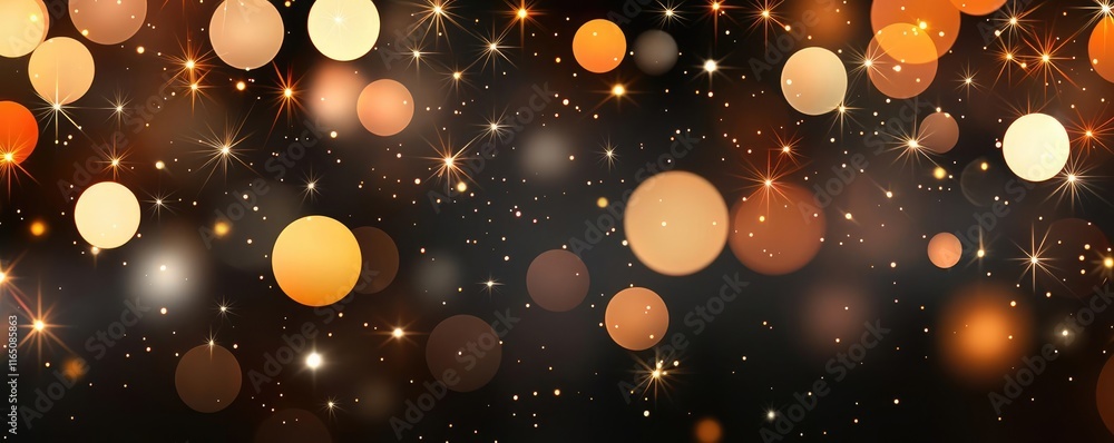 Poster sparkle abstract background concept. a mesmerizing pattern of glowing orbs on a dark background, per