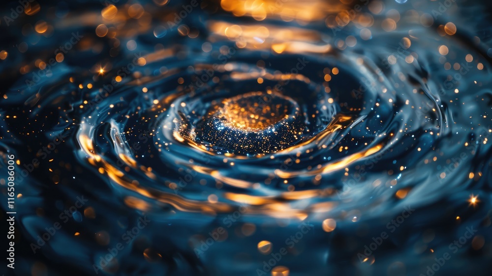 Aufkleber a close-up of swirling water with sparkling lights creating a mesmerizing effect.