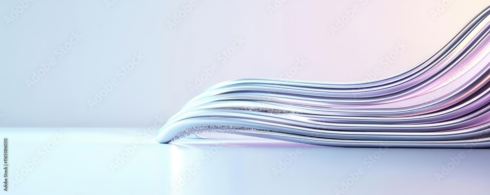 Poster Sparkle abstract background concept. A modern, abstract representation of sleek metallic lines flowing elegantly.