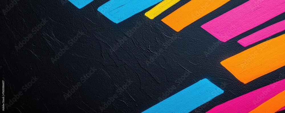 Poster graffiti abstract background concept. vibrant abstract art featuring bold colors against a dark back