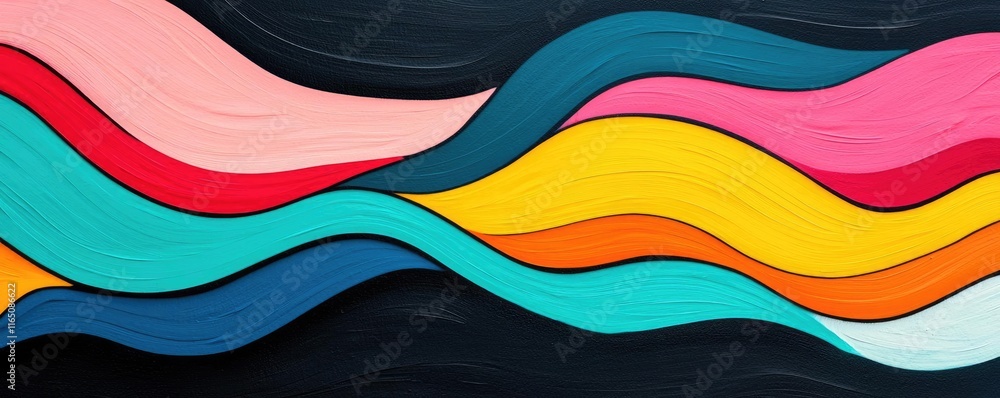 Aufkleber Graffiti abstract background concept. Vibrant abstract waves in various colors creating a dynamic visual experience.
