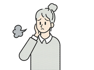 ため息をつく女性