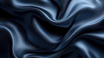 Obraz premium Sparkle abstract background concept. Close-up view of smooth, flowing dark blue satin fabric texture background.