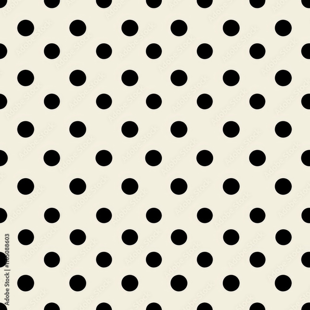Poster a repeating pattern of black dots on a light beige background, suitable for design use.