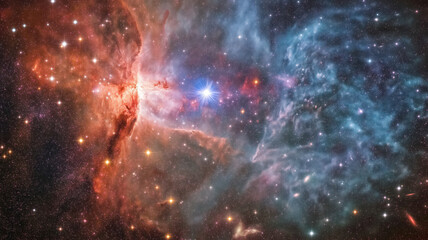 Obraz premium Cosmic Nebula: Stars and vibrant colors