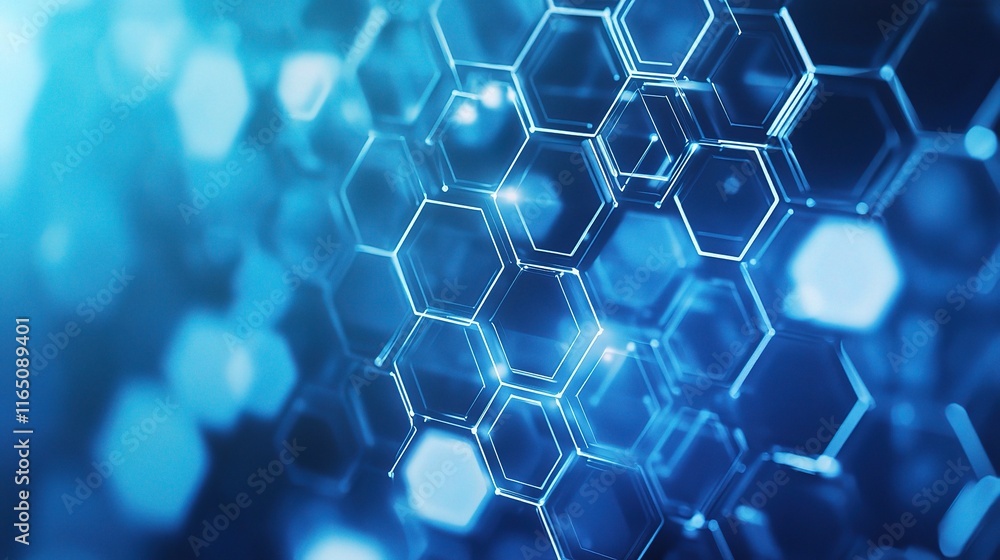 Poster modern widescreen hexagonal background with white hexagons design