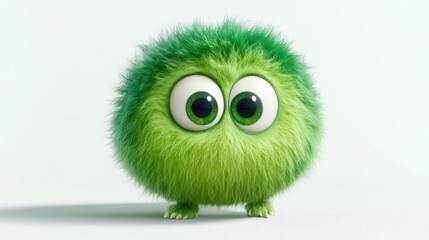 Green Furry Creature with Big Eyes