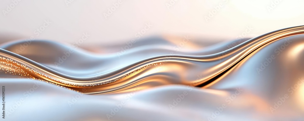 Poster Sparkle abstract background concept. Abstract lines and smooth curves in a modern, fluid design with a metallic sheen.