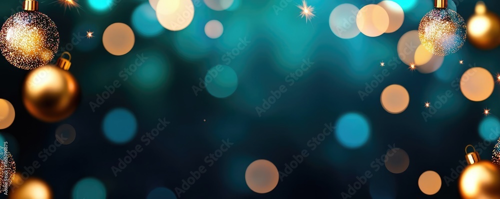 Poster Sparkle abstract background concept. Shimmering holiday decorations with bokeh effect, creating a festive atmosphere.