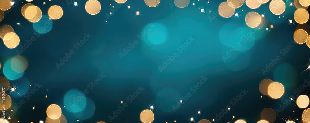 Aufkleber sparkle abstract background concept. a vibrant background featuring shimmering bokeh lights in teal 