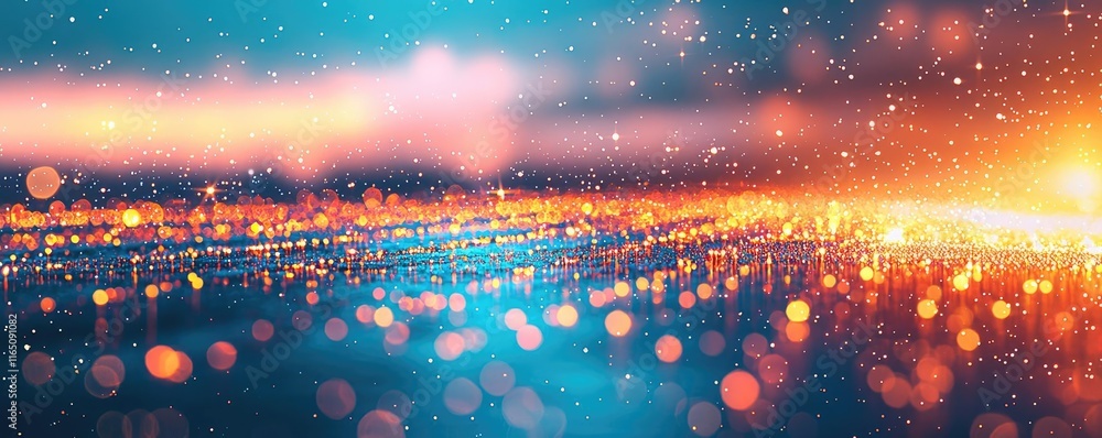 Aufkleber sparkle abstract background concept. a vibrant abstract image showcasing colorful bokeh lights over 