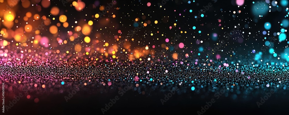 Poster Sparkle abstract background concept. A vibrant explosion of colorful particles creating a mesmerizing visual effect.