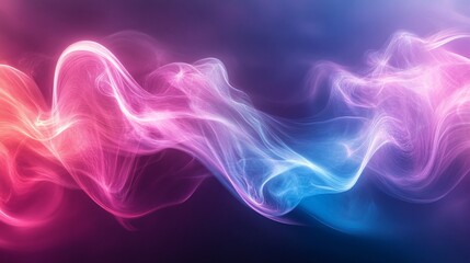 Abstract holographic shapes moving in a serene, fluid motion