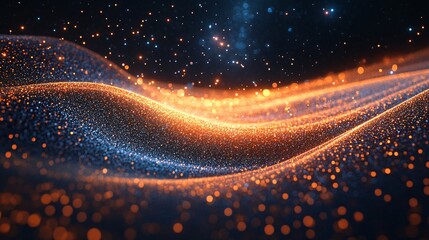 Digital particles swirling in a cosmic dance in the void of space