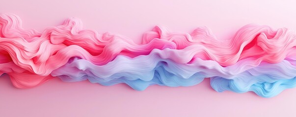 Fototapeta premium Droplets abstract background idea. Vibrant pastel fabric in flowing waves of pink and blue on a soft background.