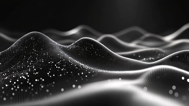 Waves of binary code flowing like a soft current in an endless stream