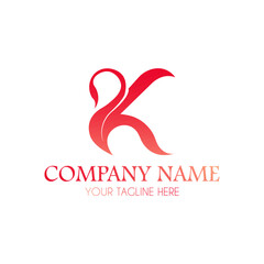 Modern initial K logo design with red color concept. Company logo, letter logo design