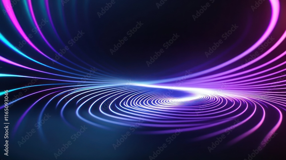 Poster abstract waves of light in vibrant colors creating a dynamic effect.