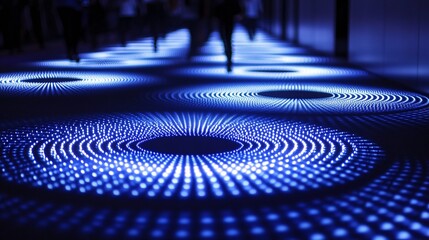 A gentle pulse of expanding and contracting glowing circles