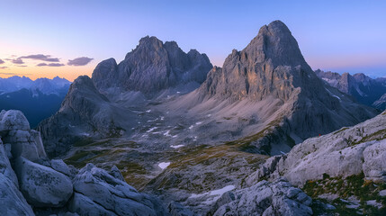 An alpine landscape panorama captures the evening beauty of Herzogstand Mountain.