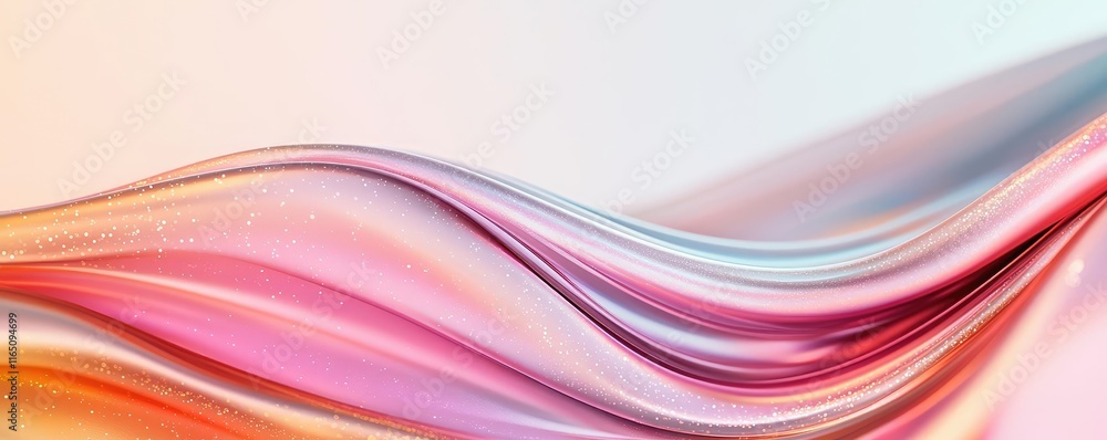 Poster Sparkle abstract background concept. Vibrant silk curves in shades of pink and orange, creating a dynamic abstract background.