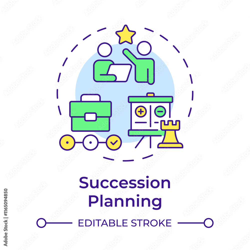Poster payroll processing multi color concept icon. calculating employees wages. human resource information