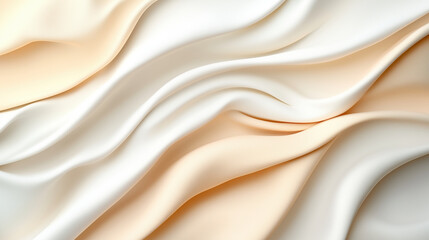 Obraz premium Soft, flowing fabric in cream and beige tones creates serene backdrop