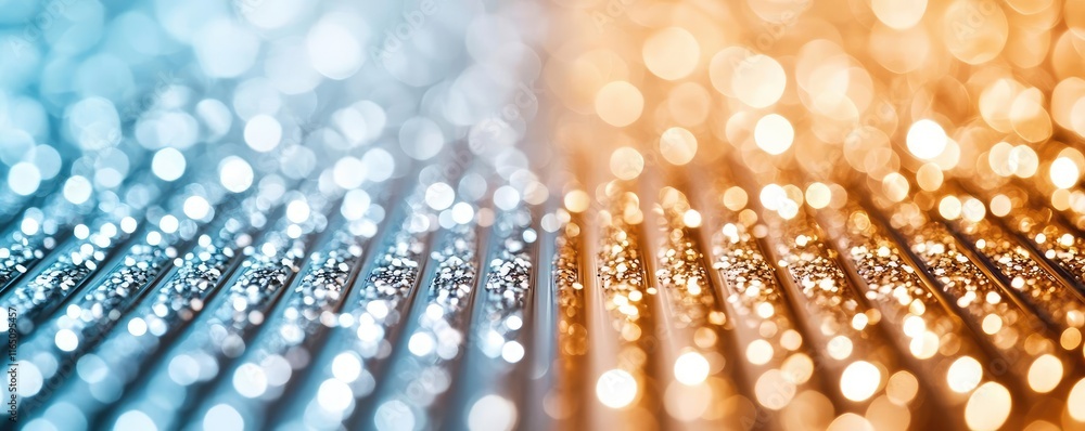Poster Sparkle abstract background concept. Abstract image with blurred blue and orange lights creating a vibrant visual effect.