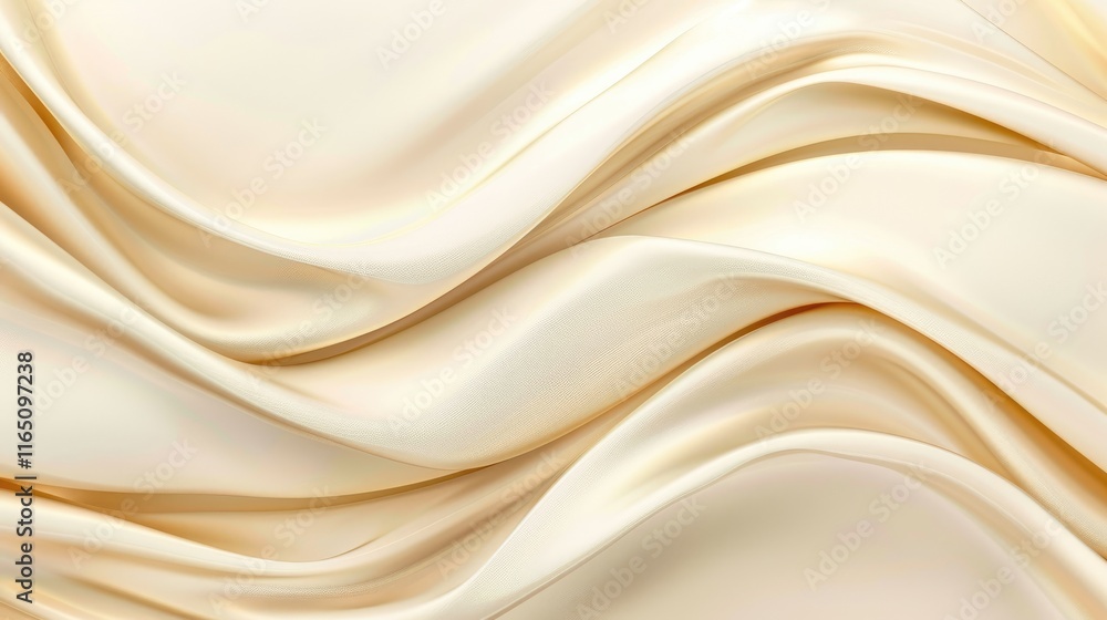 Poster a smooth, flowing fabric texture in soft cream tones, ideal for design and textile applications.