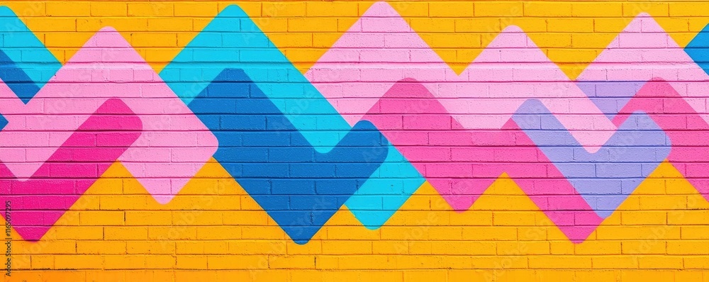 Aufkleber graffiti abstract background concept. colorful geometric mural featuring vibrant patterns and shapes