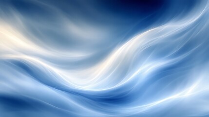 Abstract Blue and White Flowing Waves Design