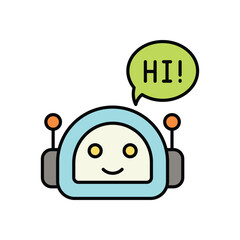 Chatbots icon isolated on a white background. Vector illustration.