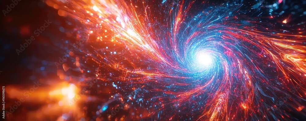 Poster fireworks abstract background idea. a stunning cosmic whirlpool of vibrant colors and swirling energ