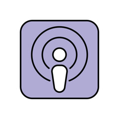 Podcasting icon isolated on a white background. Vector illustration.