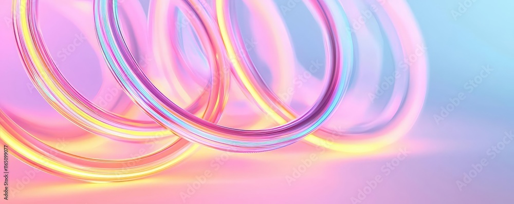 Poster Circles abstract background concept. Colorful, abstract circular shapes create a vibrant and modern visual effect.
