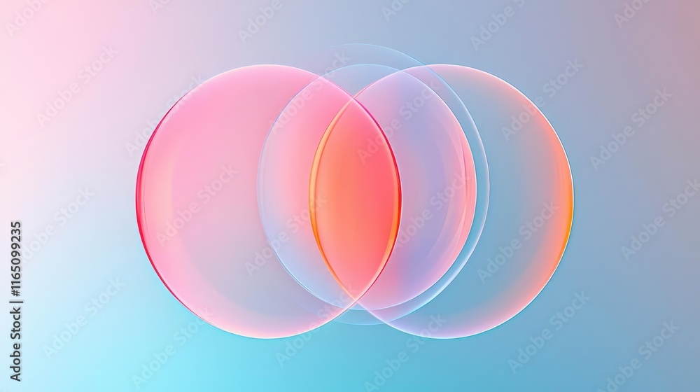 Poster circles abstract background concept. abstract bubbles create a serene and colorful background for mo