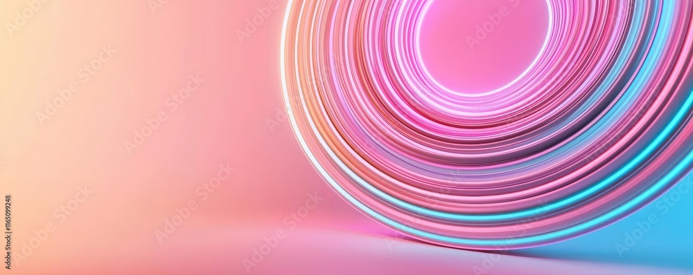 Poster Circles abstract background concept. Abstract colorful circles on a soft gradient background for creative design.