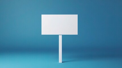 Blank Sign on Blue Background for Note and Information Display
