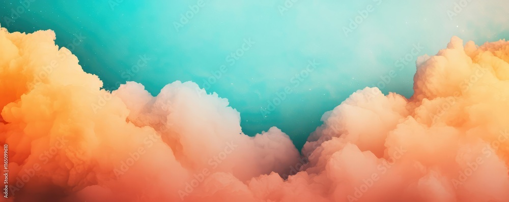 Leinwandbilder Cosmic abstract background idea. Vibrant clouds with a gradient sky, creating a peaceful and serene atmosphere.