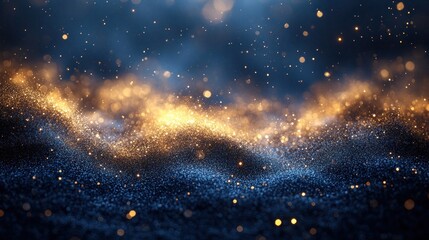 Naklejka premium Glowing particles wave abstract background.