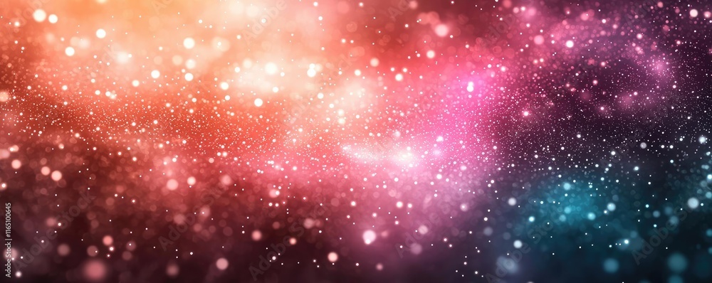 Poster Cosmic abstract background idea. Vibrant cosmic abstract background with colorful stars and galaxy elements.
