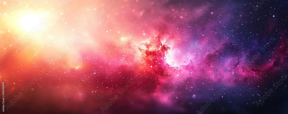 Poster cosmic abstract background idea. a stunning cosmic scene showcasing vibrant nebulae and star cluster