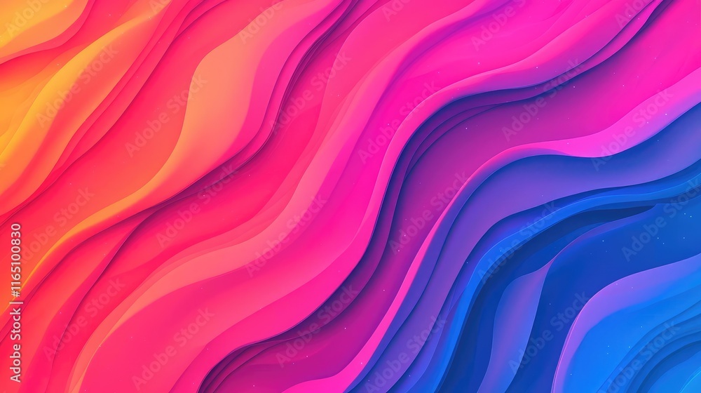 Poster Cosmic abstract background idea. Vibrant abstract waves in colorful gradient, perfect for backgrounds and digital designs.
