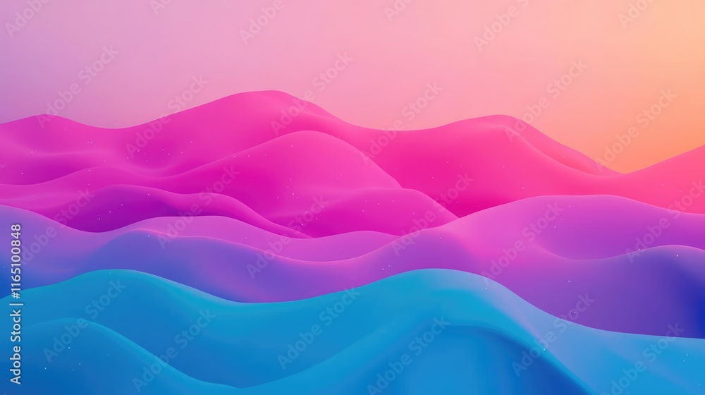 Poster cosmic abstract background idea. colorful abstract waves create a mesmerizing landscape of purple an