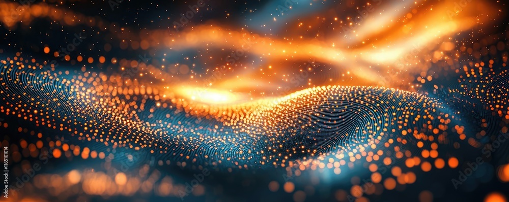 Aufkleber Cosmic abstract background idea. Abstract digital waves in vibrant colors creating a dynamic visual experience.