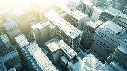 Obraz premium Expansive Factory Space with Large Workshop Buildings and Layout