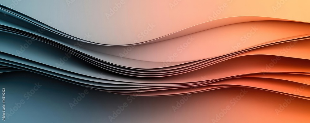 Poster Circles abstract background concept. Abstract waves in blue and orange create a dynamic and modern visual aesthetic.