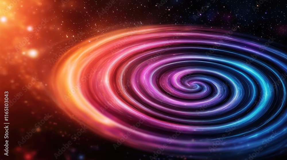 Aufkleber cosmic abstract background idea. a vibrant cosmic spiral showcasing colors of the universe in a mesm