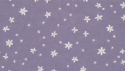 White Flowers Scattered On Lavender Textured Background